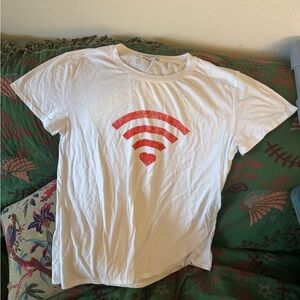 Sub_Urban Riot White Tee with Red Heart Graphic